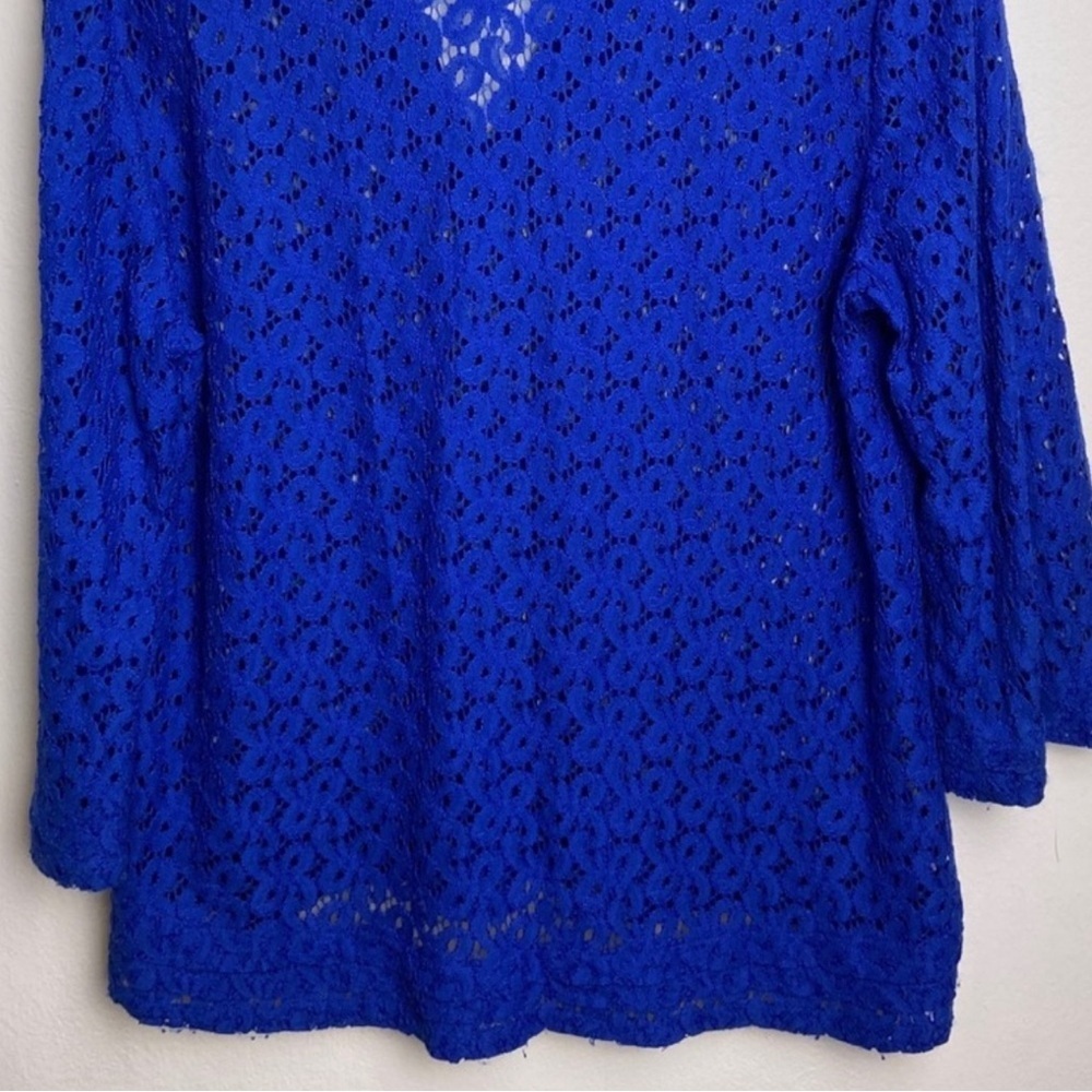 Nicole by Nicole Miller Royal Blue Lace Blouse - Picture 4 of 7